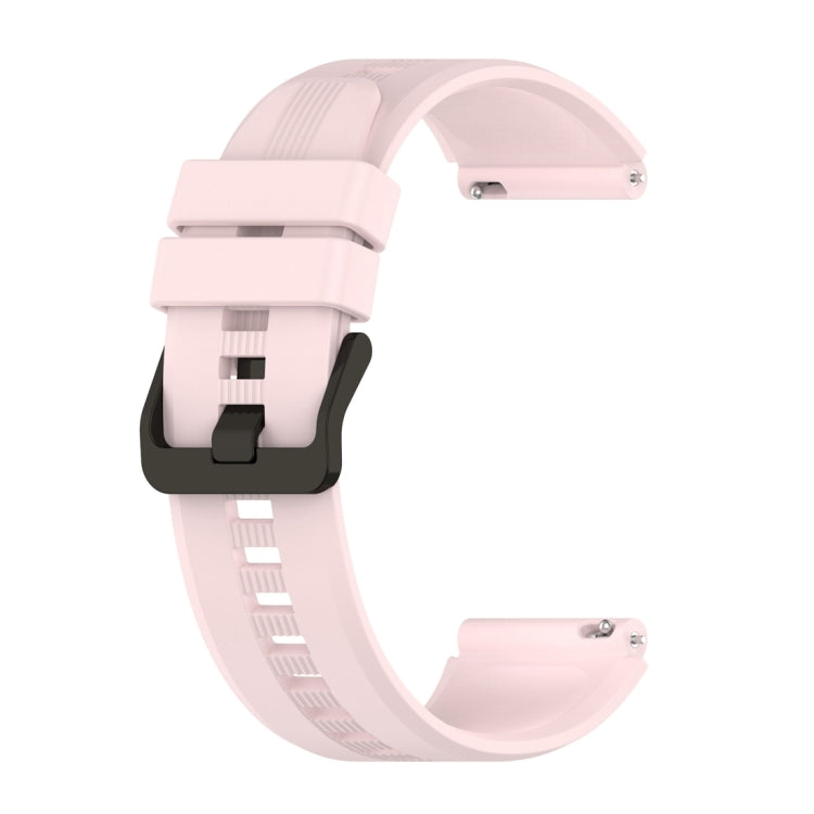 For Honor Watch GS 4 Striped Stainless Steel Buckle Silicone Watch Band(Light Pink) - Watch Bands by PMC TechLife | Online Shopping South Africa | PMC TechLife