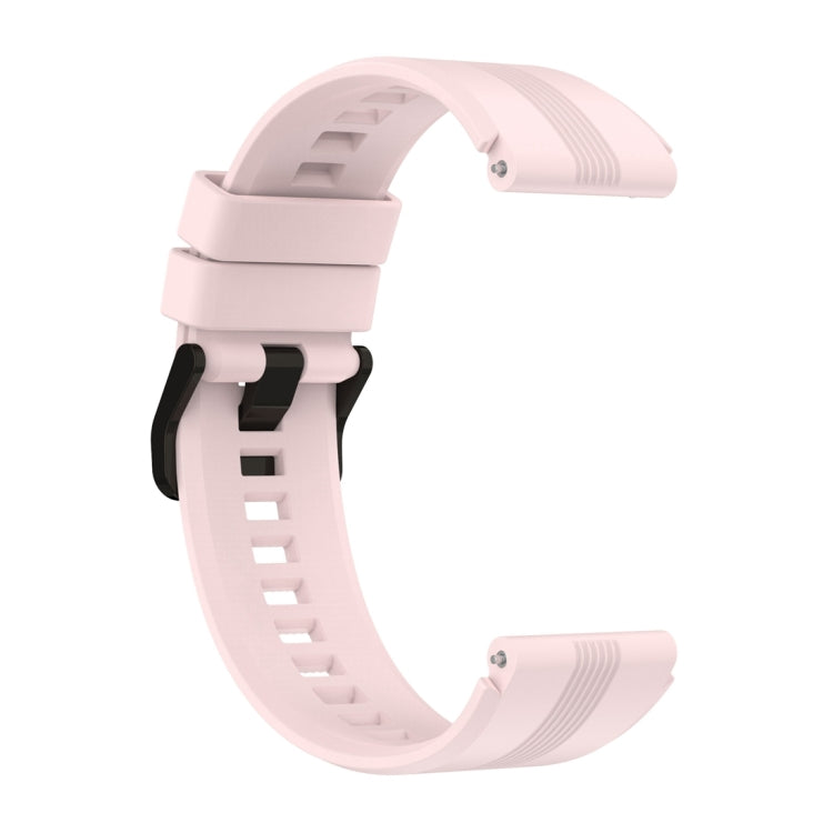 For Honor Watch GS 4 Striped Stainless Steel Buckle Silicone Watch Band(Light Pink) - Watch Bands by PMC TechLife | Online Shopping South Africa | PMC TechLife