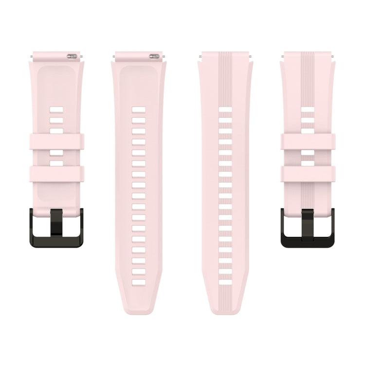 For Honor Watch GS 4 Striped Stainless Steel Buckle Silicone Watch Band(Light Pink) - Watch Bands by PMC TechLife | Online Shopping South Africa | PMC TechLife