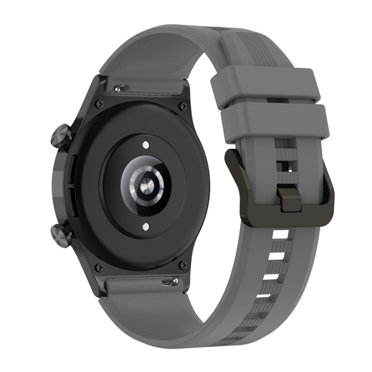 For Honor Watch GS 4 Striped Stainless Steel Buckle Silicone Watch Band(Dark Grey) - Watch Bands by PMC TechLife | Online Shopping South Africa | PMC TechLife