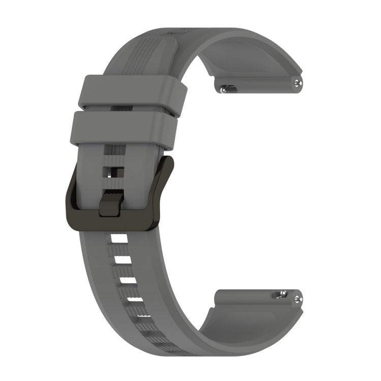 For Honor Watch GS 4 Striped Stainless Steel Buckle Silicone Watch Band(Dark Grey) - Watch Bands by PMC TechLife | Online Shopping South Africa | PMC TechLife