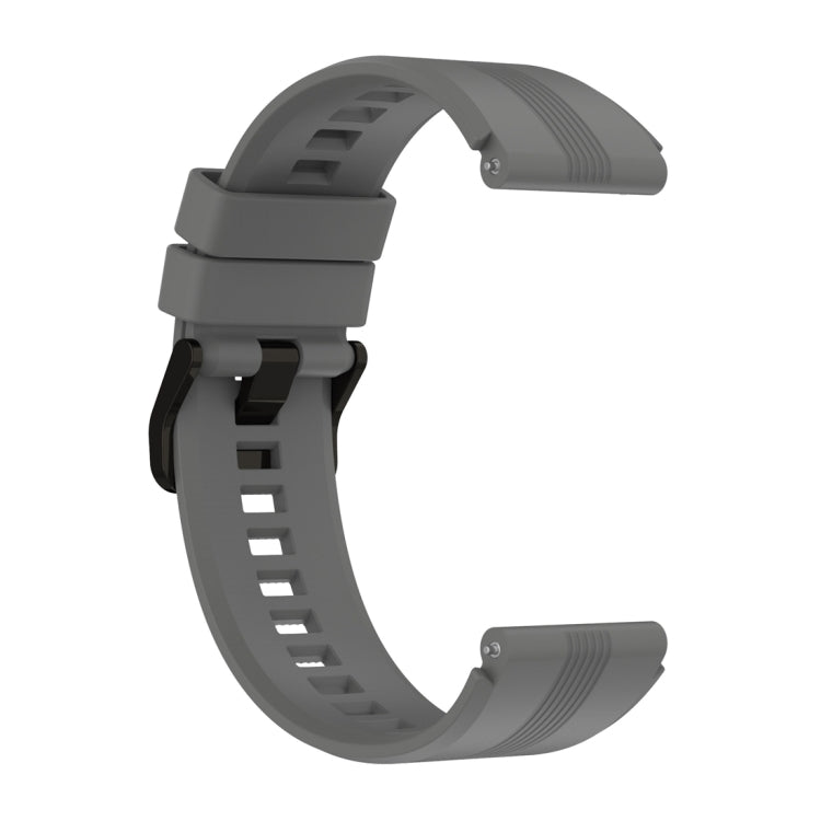 For Honor Watch GS 4 Striped Stainless Steel Buckle Silicone Watch Band(Dark Grey) - Watch Bands by PMC TechLife | Online Shopping South Africa | PMC TechLife