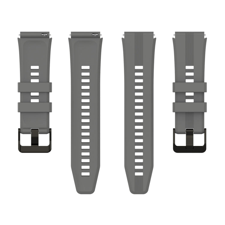 For Honor Watch GS 4 Striped Stainless Steel Buckle Silicone Watch Band(Dark Grey) - Watch Bands by PMC TechLife | Online Shopping South Africa | PMC TechLife