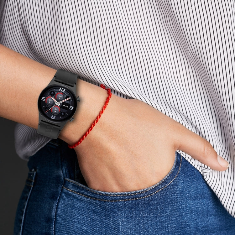 For Honor Watch GS 4 Striped Stainless Steel Buckle Silicone Watch Band(Orange) - Watch Bands by PMC TechLife | Online Shopping South Africa | PMC TechLife | Buy Now Pay Later Mobicred