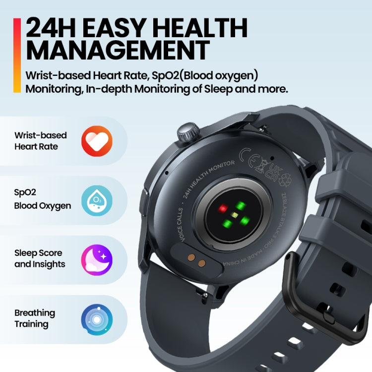 Zeblaze Btalk 3 Pro 1.43 inch BT5.2 Fitness Wellness Smart Watch, Support Bluetooth Call / Sleep / Blood Oxygen / Heart Rate / Blood Pressure Health Monitor(Gold) - Smart Watches by Zeblaze | Online Shopping South Africa | PMC TechLife | Buy Now Pay Later Mobicred