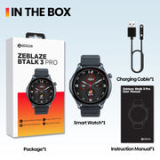 Zeblaze Btalk 3 Pro 1.43 inch BT5.2 Fitness Wellness Smart Watch, Support Bluetooth Call / Sleep / Blood Oxygen / Heart Rate / Blood Pressure Health Monitor(Space Gray)