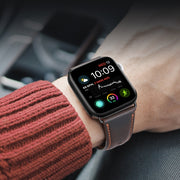 For Apple Watch Ultra 2 49mm DUX DUCIS Business Genuine Leather Watch Strap(Coffee)
