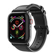 For Apple Watch Series 9 41mm DUX DUCIS Business Genuine Leather Watch Strap(Black) - free shipping - PMC TechLife - Order now!