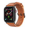 For Apple Watch SE 2022 40mm DUX DUCIS Business Genuine Leather Watch Strap(Khaki) - Watch Bands by DUX DUCIS | Online Shopping South Africa | PMC TechLife | Buy Now Pay Later Mobicred