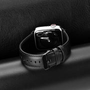 For Apple Watch Series 10 42mm DUX DUCIS Business Genuine Leather Watch Strap(Black)