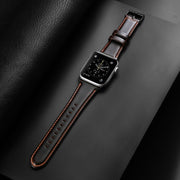For Apple Watch Series 10 42mm DUX DUCIS Business Genuine Leather Watch Strap(Coffee)