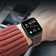For Apple Watch Series 10 42mm DUX DUCIS Business Genuine Leather Watch Strap(Coffee)