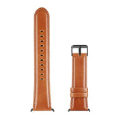 For Apple Watch Series 10 42mm DUX DUCIS Business Genuine Leather Watch Strap(Khaki)
