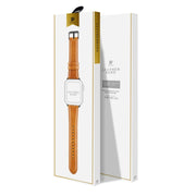 For Apple Watch Series 10 42mm DUX DUCIS Business Genuine Leather Watch Strap(Khaki)