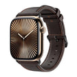 For Apple Watch Series 10 46mm DUX DUCIS Business Genuine Leather Watch Strap(Coffee) - Watch Bands by DUX DUCIS | Online Shopping South Africa | PMC TechLife | Buy Now Pay Later Mobicred