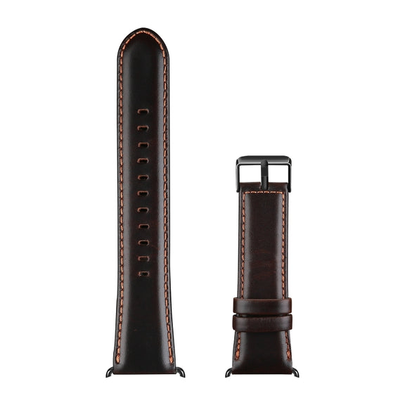 For Apple Watch Series 10 46mm DUX DUCIS Business Genuine Leather Watch Strap(Coffee)