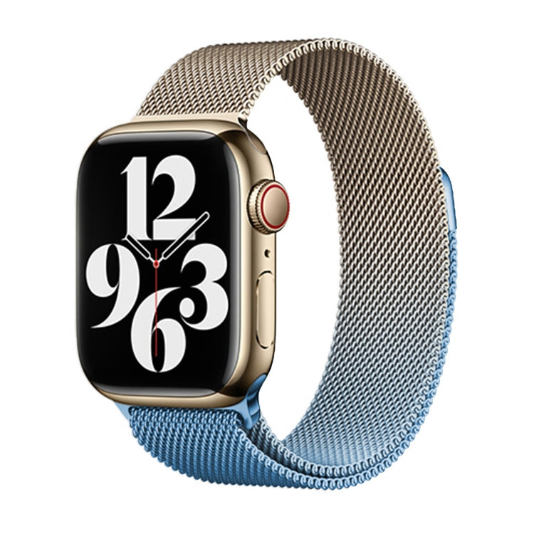 For Apple Watch SE 44mm Milan Gradient Loop Magnetic Buckle Watch Band(Gold Blue) - Watch Bands by PMC TechLife | Online Shopping South Africa | PMC TechLife