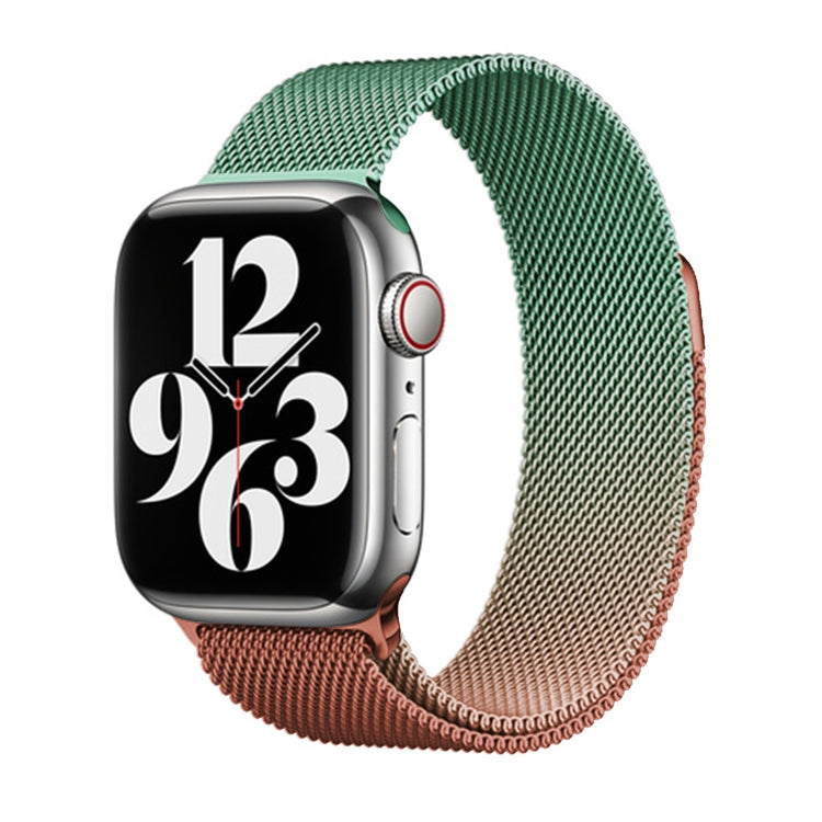 For Apple Watch Series 3 42mm Milan Gradient Loop Magnetic Buckle Watch Band(Orange Green) - Watch Bands by PMC TechLife | Online Shopping South Africa | PMC TechLife