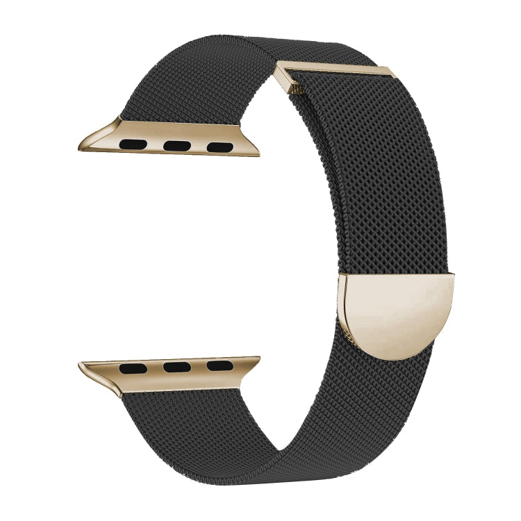 For Apple Watch SE 44mm Two Color Milanese Loop Magnetic Watch Band(Black Gold) - Watch Bands by PMC TechLife | Online Shopping South Africa | PMC TechLife