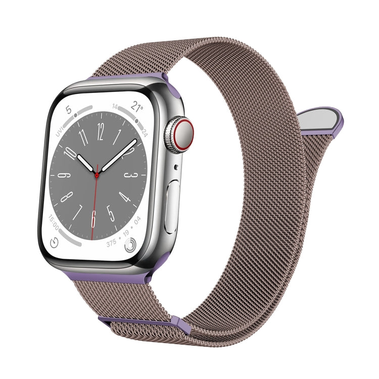 For Apple Watch 38mm Two Color Milanese Loop Magnetic Watch Band(Pink Purple) - Watch Bands by PMC TechLife | Online Shopping South Africa | PMC TechLife