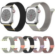 For Apple Watch Series 9 45mm Two Color Milanese Loop Magnetic Watch Band(Pink Orange)