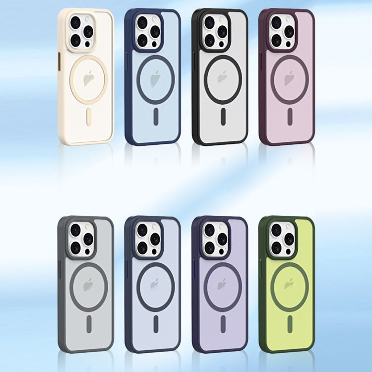 For iPhone 15 Pro Max Metal Button Skin Feel Matte MagSafe Shockproof Phone Case(Grey) - iPhone 15 Pro Max Cases by PMC TechLife | Online Shopping South Africa | PMC TechLife