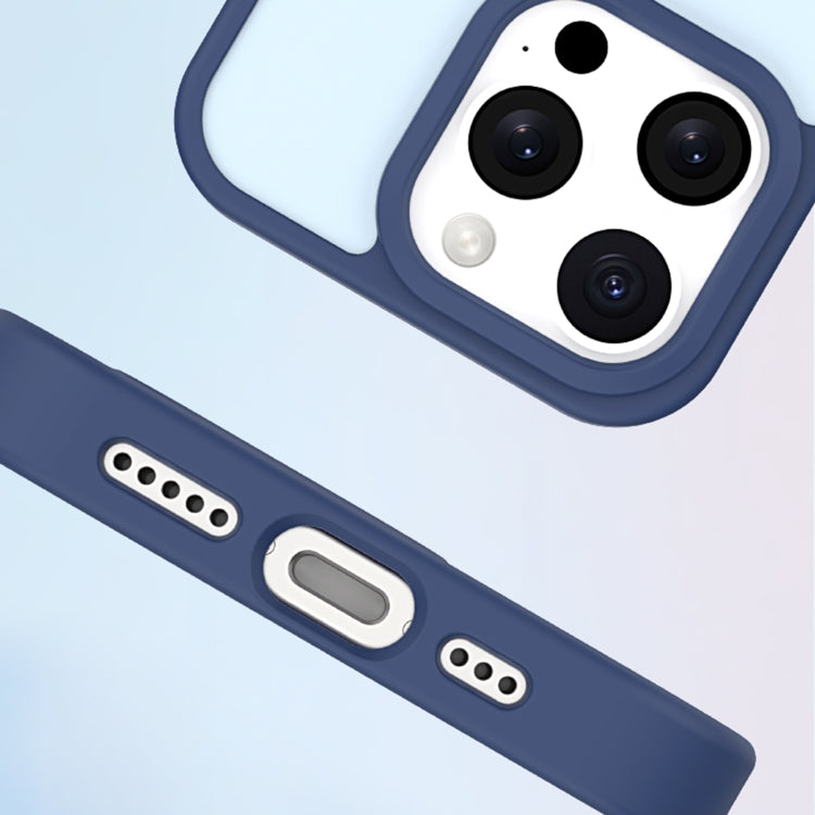 For iPhone 15 Pro Max Metal Button Skin Feel Matte MagSafe Shockproof Phone Case(Grey) - iPhone 15 Pro Max Cases by PMC TechLife | Online Shopping South Africa | PMC TechLife