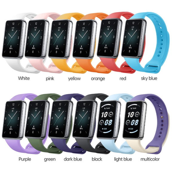 For Honor Band 9 Solid Color Silicone Watch Band(Orange)