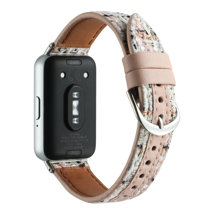 For Samsung Galaxy Fit 3 Woolen Leather Watch Band(Light Pink) - Watch Bands by PMC TechLife | Online Shopping South Africa | PMC TechLife