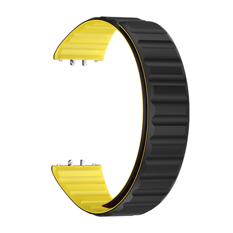 For Samsung Galaxy Fit 3 Two Color Magnetic Silicone Watch Band(Black Yellow) - free shipping - PMC TechLife - Order now!