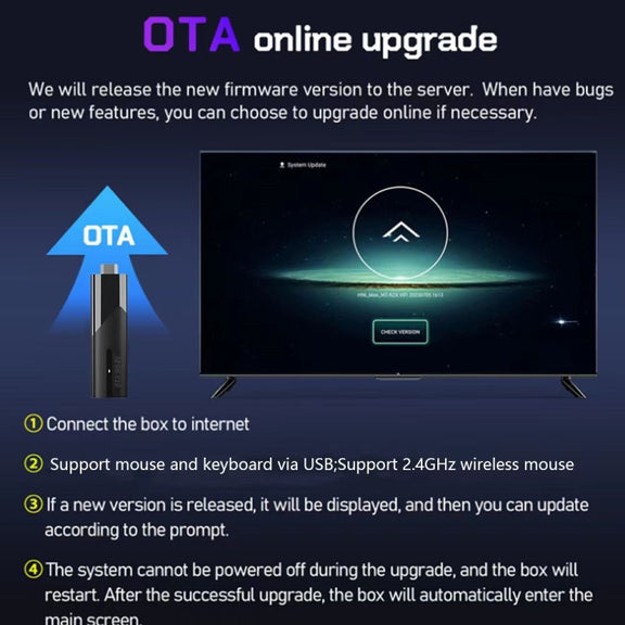 M98-Y10 Allwinner H618 Quad-Core ARM Cortex A53 6K HD Android TV Stick, RAM:2GB+16GB(US Plug)