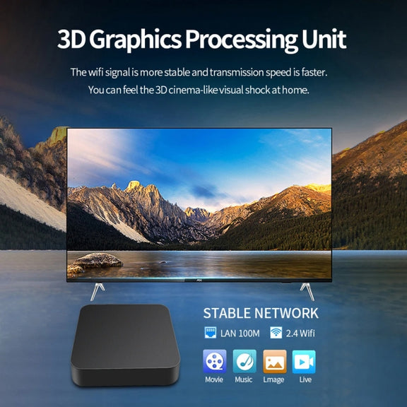 MXQ Pro RK3228A Quad-Core CPU 4K HD Network Set-Top Box, RAM:2GB+16GB(US Plug)