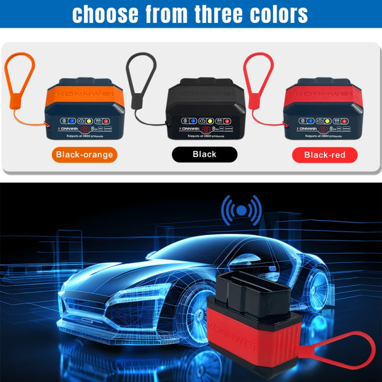 KONNWEI KW905 Bluetooth 5.0 Car OBD2 Scanner Support Android & iOS(Black Orange) - Code Readers & Scan Tools by KONNWEI | Online Shopping South Africa | PMC TechLife | Buy Now Pay Later Mobicred
