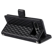 For Google Pixel 7 Pro 5G Glitter Lattice Zipper Wallet Leather Phone Case(Black)