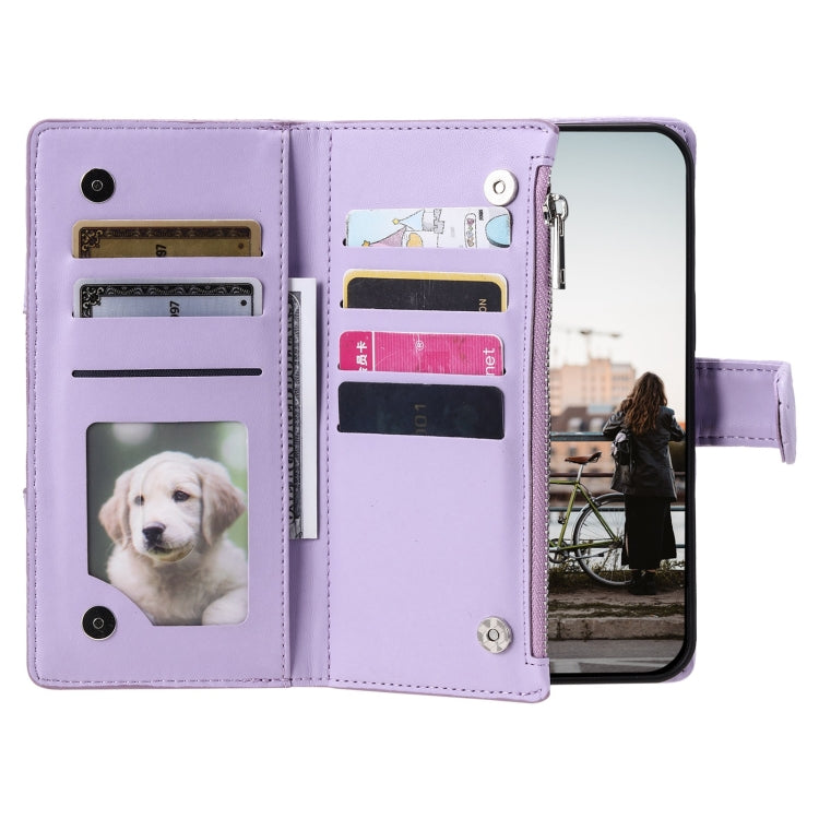 For Google Pixel 7 Pro 5G Glitter Lattice Zipper Wallet Leather Phone Case(Purple) - Google Cases by PMC TechLife | Online Shopping South Africa | PMC TechLife | Buy Now Pay Later Mobicred