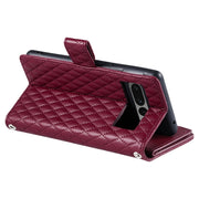 For Google Pixel 7 Pro 5G Glitter Lattice Zipper Wallet Leather Phone Case(Wine Red)