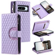 For Google Pixel 8 Pro Glitter Lattice Zipper Wallet Leather Phone Case(Purple) - Google Cases by PMC TechLife | Online Shopping South Africa | PMC TechLife | Buy Now Pay Later Mobicred
