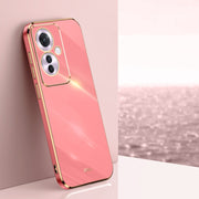 For OPPO Reno11 F XINLI Straight Edge 6D Electroplate TPU Phone Case(Hawthorn Red)
