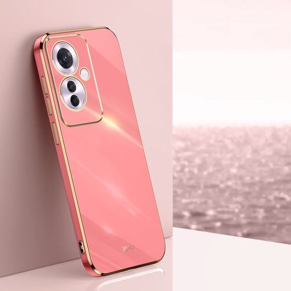 For OPPO Reno11 F XINLI Straight Edge 6D Electroplate TPU Phone Case(Hawthorn Red)