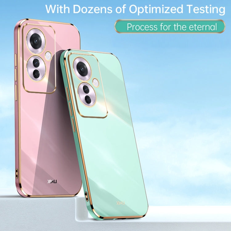 For OPPO Reno11 F XINLI Straight Edge 6D Electroplate TPU Phone Case(Celestial Blue)