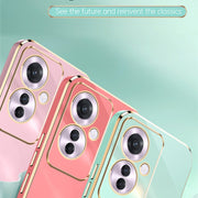 For OPPO Reno11 F XINLI Straight Edge 6D Electroplate TPU Phone Case(Black)