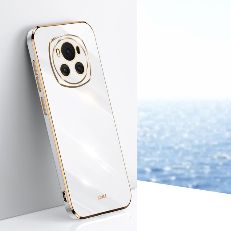 For Honor Magic6 5G XINLI Straight 6D Plating Gold Edge TPU Phone Case(White) - free shipping - PMC Jewellery - Order now!