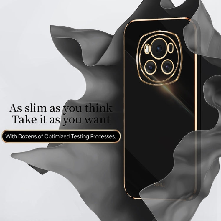 For Honor Magic6 5G XINLI Straight 6D Plating Gold Edge TPU Phone Case(White) - free shipping - PMC Jewellery - Order now!