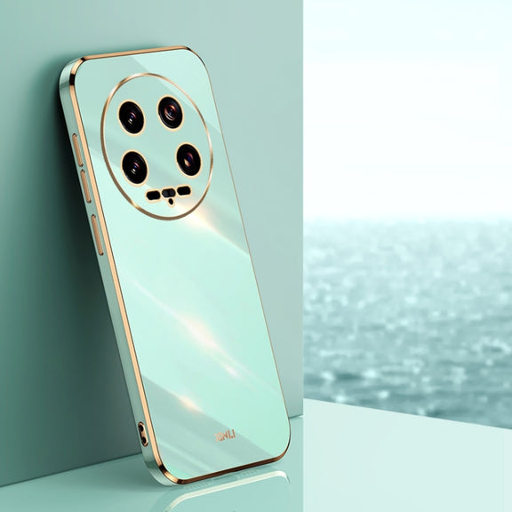 For Xiaomi 14 Ultra 5G XINLI Straight Edge 6D Electroplate TPU Phone Case(Mint Green)