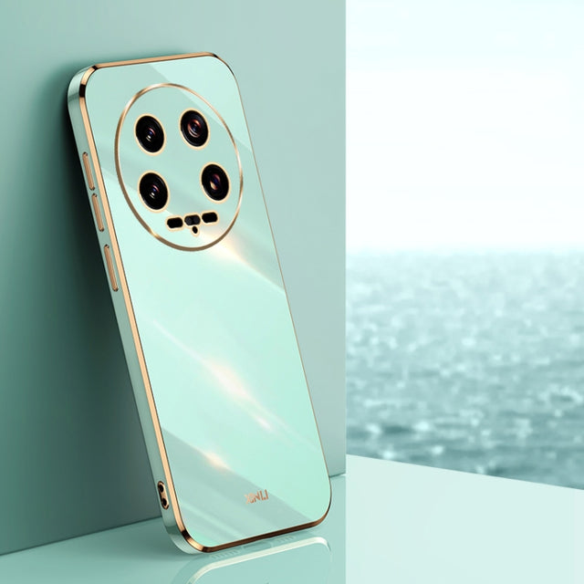 For Xiaomi 14 Ultra 5G XINLI Straight Edge 6D Electroplate TPU Phone Case(Mint Green)
