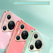 For Huawei Pura 70 XINLI Straight 6D Plating Gold Edge TPU Phone Case(Mint Green)