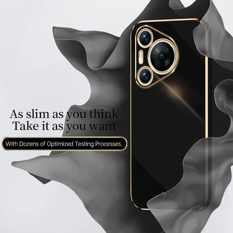 For Huawei Pura 70 XINLI Straight 6D Plating Gold Edge TPU Phone Case(Celestial Blue)