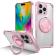 For iPhone 16 Pro Gold Shield CD Pattern MagSafe Magnetic Phone Case with Rotating Stand(Transparent Pink) - iPhone 16 Pro Cases by PMC TechLife | Online Shopping South Africa | PMC TechLife | Buy Now Pay Later Mobicred