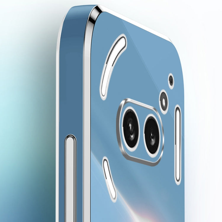 For Nothing Phone 2A XINLI Straight Edge 6D Electroplate TPU Phone Case with Ring Holder(White) - free shipping - PMC Jewellery - Order now!