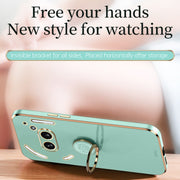 For Nothing Phone 2A XINLI Straight Edge 6D Electroplate TPU Phone Case with Ring Holder(Pink)